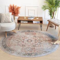 Saylor Power Loom Light Grey/Blue/Cream Rug Round 160 cm
