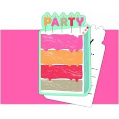 Artículos de Fiesta Procos Invitaciones De Cumpleaños Con Tarta Paquete De 6