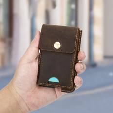 RFID Blocking Card Cases Contacts Genuine Leather Card Holders For Men - Rfid Blocking Aluminium Box