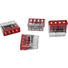 Wago 50 Pieces 2273-204 Compact Junction Box Terminal 0.5-2.5 mmö4-pin Transparent/Red