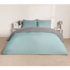 Brentfords Reversible Set Duck Egg Grey Duvet Cover Green, Grey (200x135cm)