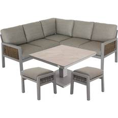 Havana 7-Seater Corner Garden Compact Modular with Square Height Adjustable Natural