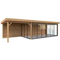 Carportar Palmako Carport Pavillon Connect Lenna 24.9 m2 Set 418 Slide hellbraun tauchgrundiert (Gebäudefläche )