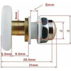 Showers Ikodm 4 Pcs 25mm Sliding Shower Door Eccentric Pulley