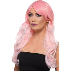 Pink Wigs Smiffys Womens Ombre Wavy Wig