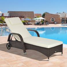 Mistana Ronning Ridgevale Reclining Sun Lounger 73cm W x 200cm L - Brown