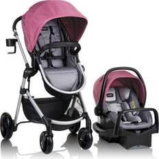 Strollers Evenflo Pivot Modular Travel System with LiteMax Infant Car Seat Rose Pink (Travel system)