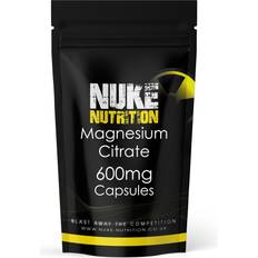 Nuke Nutrition Magnesium Citrate 600mg Tiredness Fatigue PMS x 60 Capsules