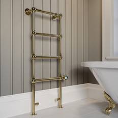 Heated Towel Rails Regent Vertical Electric Towel Radiator 1200 x 479mm Brass
