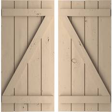 Windows Ekena Millwork Rustic Four Board 22 W x 44 H Faux Wood Shutters Timber Window Shutter