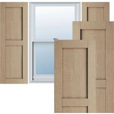Windows Ekena Millwork Rustic Two Equal Panel Flat Panel Rough Cedar Faux Wood Shutters Per Pair Timber Window Shutter