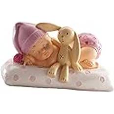 Bagetilbehør Dekora Kagefigur Baby Med Kanin Lyserød 6cm Kagedekoration