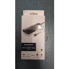 Sandstrøm 9 in 1 USB-C Hub Black SMHBCPD25