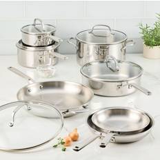 Cookware KitchenAid Tri-Ply Clad Stainless Steel 12-Piece Cookware Set 12 Parts