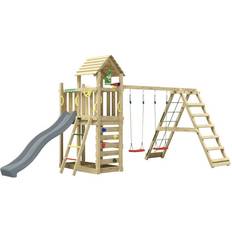 Jungle Gym Gyngestativer Legeplads Jungle Gym Safari legetårn m/gynger & klatremodul - grå