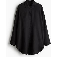 H&M Strandskjorte I Lin - Sort