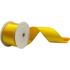 Christmas Gift Wrap Ribbons Vickerman QTX240978 Yellow Satin Ribbon 2.5 in x 10 Yards