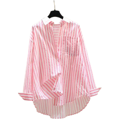 Shein Casual Striped Print Long Sleeve Shirt - Autumn/Winter