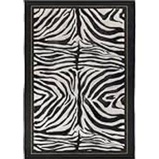 Multicoloured Carpets Paoletti Leopardis Zebra Printed Indoor Outdoor Rug 120cm W x 170cm L Black, Multicolour