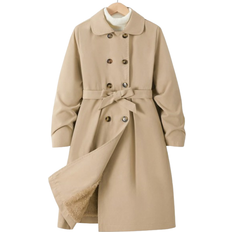 Shein Tween Girls Long Sleeve DoubleBreasted Long Casual Trench Coat AutumnWinter