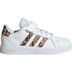 adidas Kids Grand Court 2.0 Shoes Little Kid White/Magic Beige/Matte Gold Kids Shoes 11.5 Little Kid M