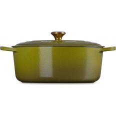 Le Creuset Signature Cast Iron Oval Oven 8 Qt Sea Salt Green with lid 2 gal