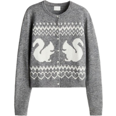 H&M Jacquardstrikket Cardigan - Grå