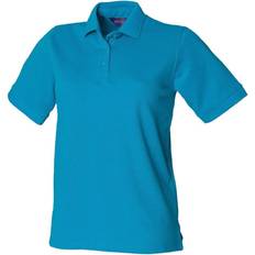 Turquoise - Women Polo Shirts Henbury Womens Pique Polo Shirt - Turquoise
