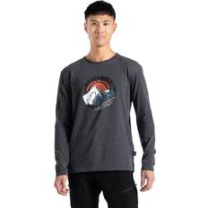 2b Mens Stomping Long Sleeve Crew Neck T-Shirt Tee - Charcoal
