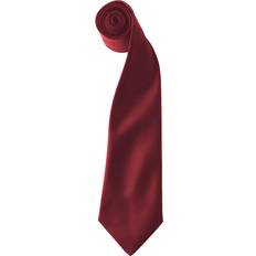 Men - Red Ties Premier Colours Mens Satin Clip Tie - Burgundy