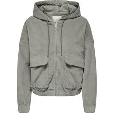Corduroy Outerwear Only Women's Hooded Jacket - Gris