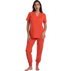 Orange Work Clothing Sets Just Love Women's V-Neck Scrub Set - 7065-ORG-1X