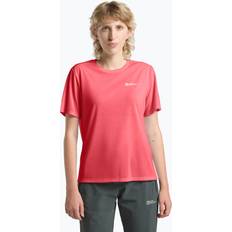 Durable - Women T-shirts Jack Wolfskin Trekking Shirt Damen Short Sleeve Tee Sunset Coral - Rot