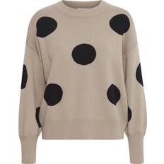 Polka Dots Tops B.Young Polka Dot Jumper For Women Omme - Beige
