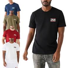True Religion Men T-shirts True Religion Men's Mens T Shirts Short Sleeve Buddha Summer Crew Neck Cotton Tee - Red