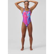 Pink - Sportswear Garment Swimsuits Speedo Women's Placement Digital Turnback Swimsuit - Blue/Pink