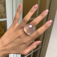 Harts Ringar Maxpower Fashion Candy Color Acrylic Ring Exaggerated Geometric Ring - Clear