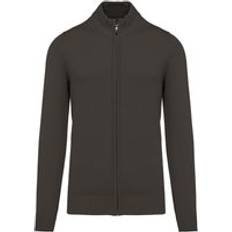 Grey - Men Cardigans Kariban Zipped Cardigan - Gris