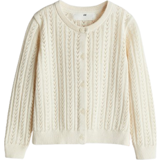 H&M Cotton Cardigan in Pointelle Knit - Cream (1273021003)