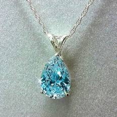 XL Necklaces Maxpower Cao Shi Fashion Zircon Pear-shaped Pendant Necklace - Ocean Blue