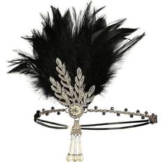 White Crowns & Tiaras Fancy Dress HKHBJS Art Deco Flapper Leaf Wedding Bridal Tiara Pearl Headpiece Headband