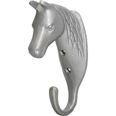 Bitit Perry Equestrian Horse Head Single Stable Wall Hook - Silver