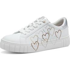 Marco Tozzi Damen Sneaker Mit Plateau Und Mehrfarbigem Herz Muster - Braun/Bronze/Silber