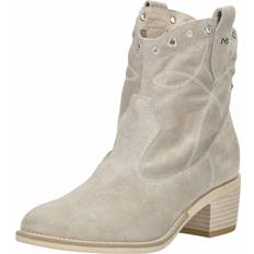 Sort Ruskind Cowboy Støvle - Beige