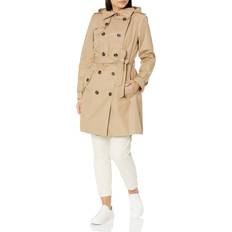 London Fog Womens Double Breasted Trenchcoat - Khaki