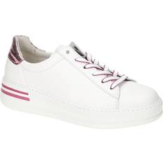 Gabor Leather Lace-Up Chunky Trainers - White Metallic
