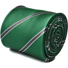Grey - Men Ties Frederick Thomas Designer Mens Tie - Emerald Green/Silver Grey