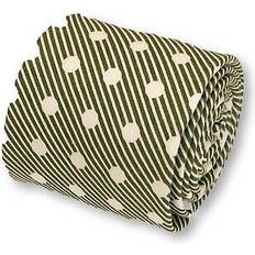 White Ties Striped Polka Spot Design - Dark Forest Green/White