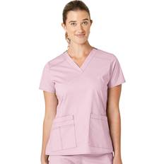 WonderWink Womens Verity V-Neck Top Medical Scrubs Shirt - Rose Blush