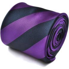Men - Purple Ties Frederick Thomas Designer Mens Tie - Dark Purple/Navy Blue